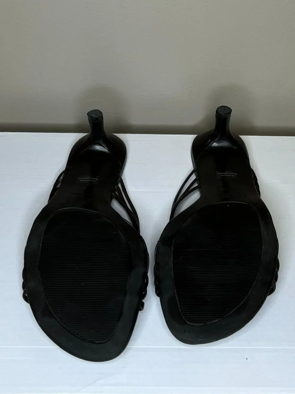Ann Taylor Loft Brown Strappy Leather Kitten Heel Slide Sandals Women's Size 8